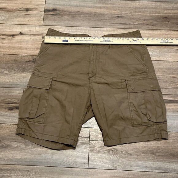 Men's Levis Cargo Shorts SZ 38x9 Tan Brown Ripstop Modern White Tab Summer - Picture 4 of 10